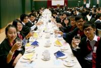 College students attending the first High Table Dinner of the academic year 2013–14